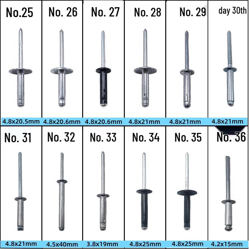 Universal Car Side Window Speaker Rivet - Iron Aluminum Three-Pronged Pull-Through Flowering Design