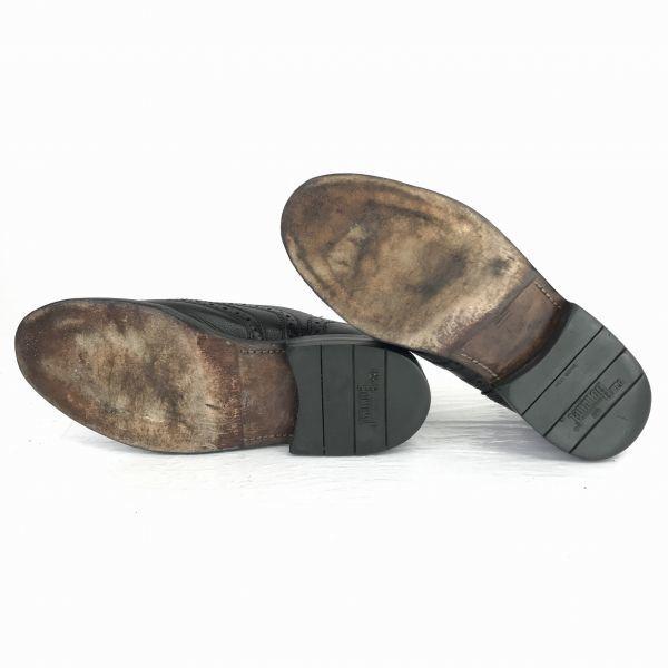 Vintage Van Bommel Leather Goodyear Full Brogue Wingtip Black 24.0(USED)