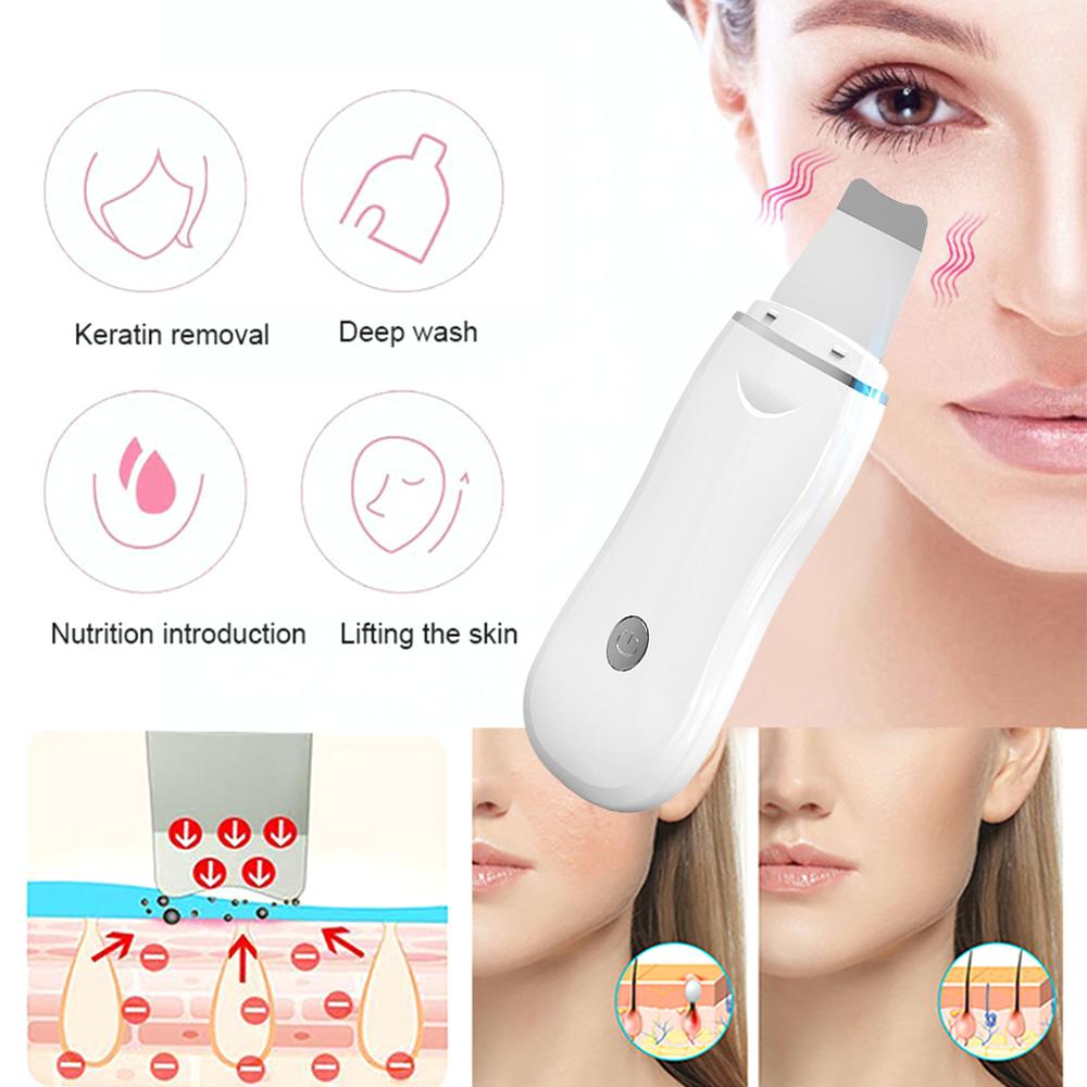 Electric Face Skin Spatula Ultrasonic Skin Scrubber 2023 Peeling Sonic Facial Skin Scrubber
