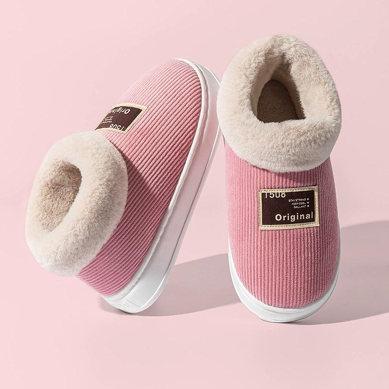 Autumn and Winter Couple Cotton Slippers Thick Soled Snow Boots Household Velvet Warm Cotton Slippers