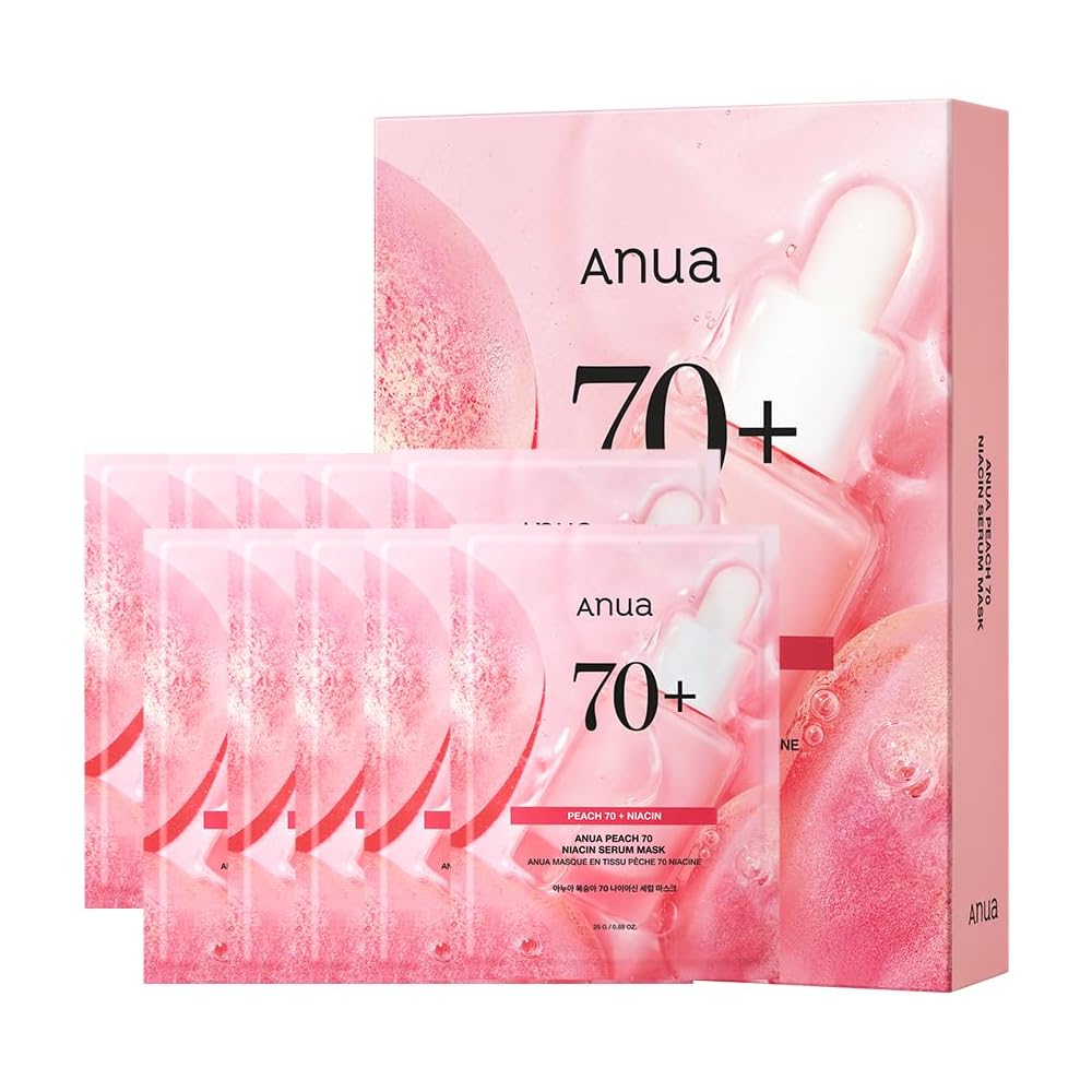 ANUA Peach 70 Niacin Mask Pack 10 Sheets Hydrating Moisturizing Skin Tone Care Skincare