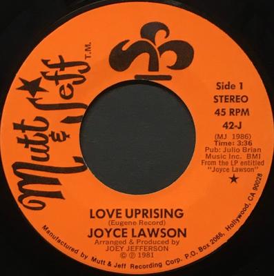 7inch Record JOYCE LAWSON - Love Uprising 42J Mutt & Jeff Rec 1981 US Soul/Funk Used