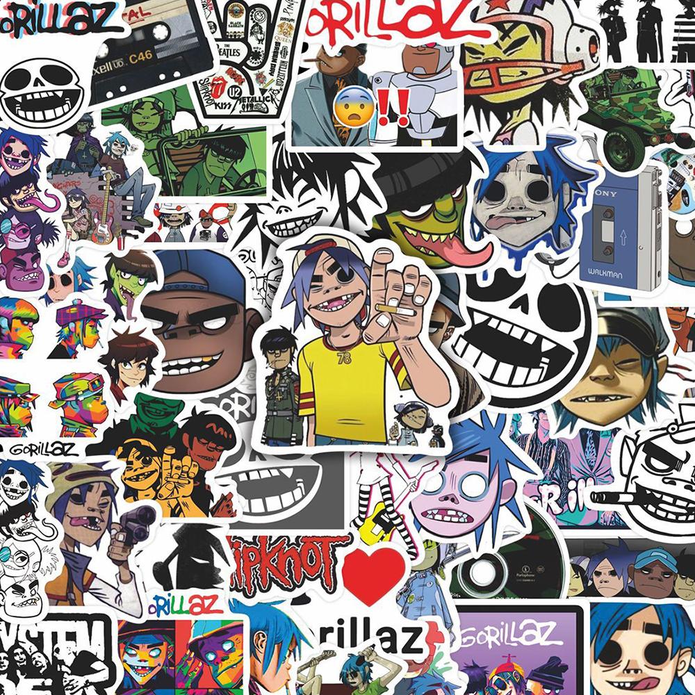 10 30 55Pcs Gorillaz Music Band Stickers Cool Graffiti Sticker Diy Skateboard Phone Notebook Waterproof Funny Decals Decoration