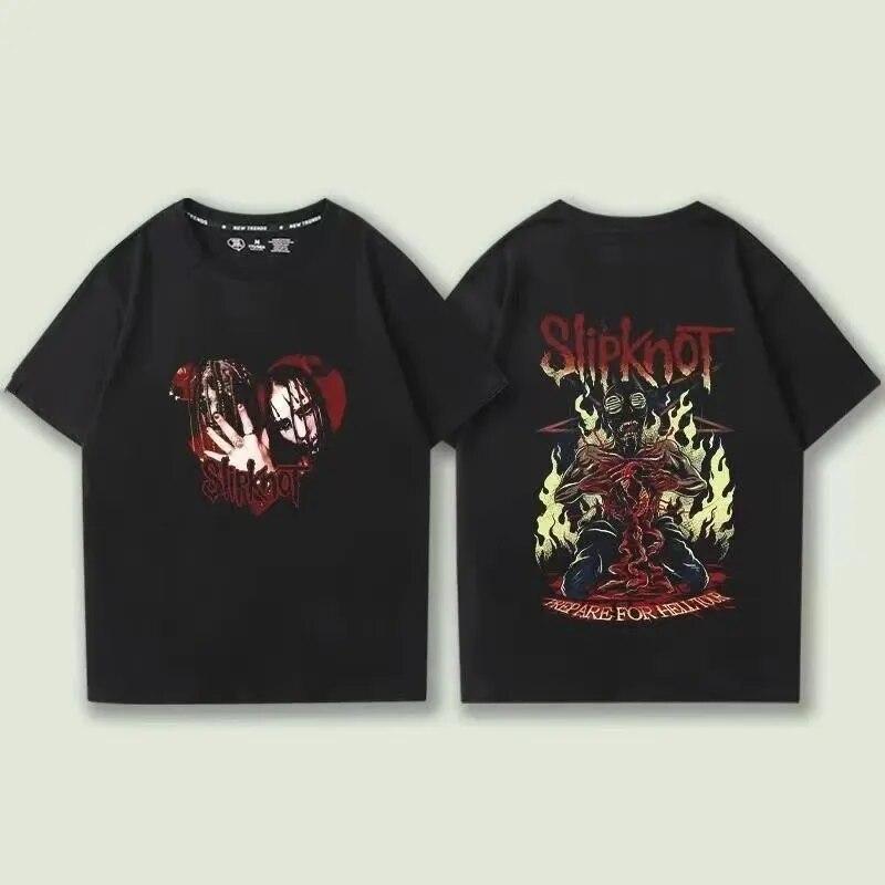 Slipknots Heavy Unisextal Band Tričko s potiskem Unisex Bavlněné tričko Hudební Grafika Tričko Harajuku Streetwear Nadměrná trička Unisex