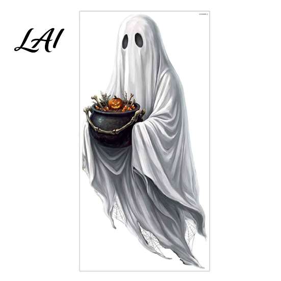 PVC Glass Clings for Bedroom Halloween Ghost Window Stickers Removable Wall Decals Peel And Decorative Stickers Clean Surfaces Stick Self-Adhesive