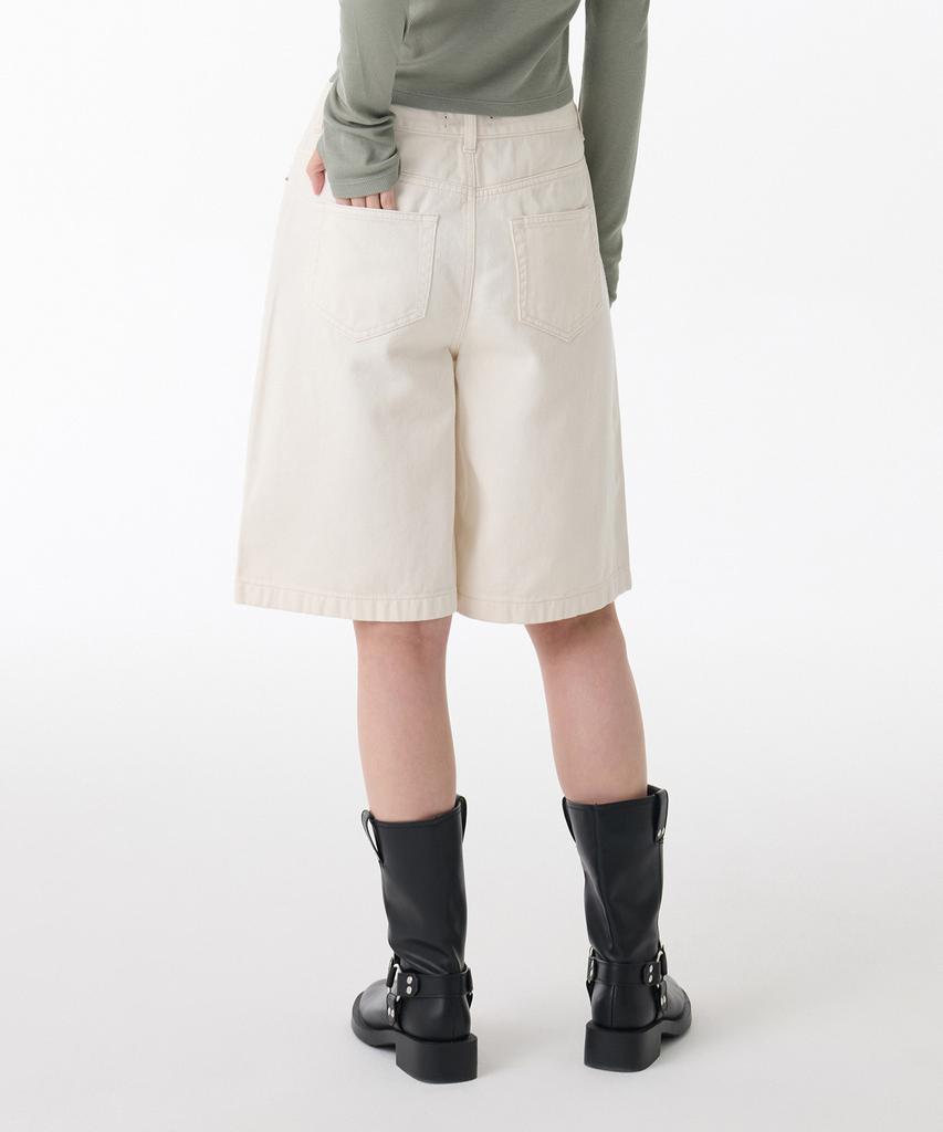 MUSINSA STANDARD WOMAN Women'S Wide Denim Shorts [Cream]