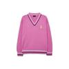 MLB Knitwear Unisex Pink V neck Moderate Base Layer 3AKPV0131-43VOS