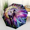 1pc Stained Glass Butterfly Moon Umbrella - Auto Open Close Folding Design, 8-Bone Iron Frame Outdoor Umbrella, Festival Gift for Fans, Travelers, Dai