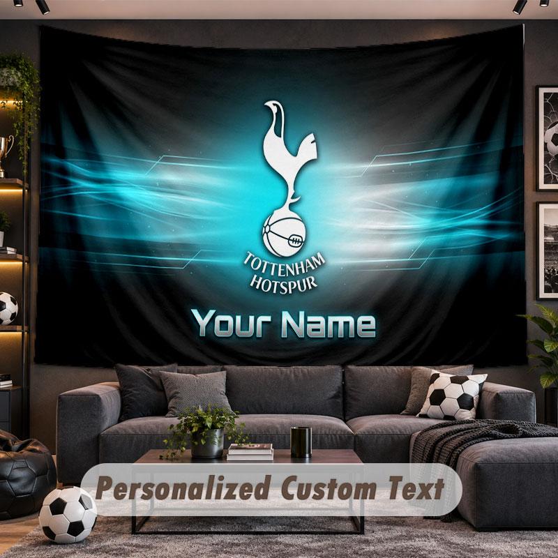 Tapeçaria de Pendurar na Parede Nome Personalizado Padrão Tottenham Hotspur FC Tecido Impresso Personalizado Decoração de Parede