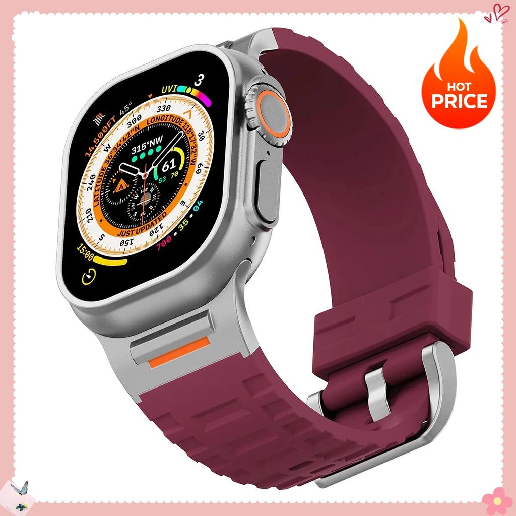 HOT Sport Band for Apple Watch Ultra 3/2 49mm S11 10 9 8 7 46mm 45mm Soft Silicone Bracelet for iWatch6 5 4 Se 44mm Correa Strap