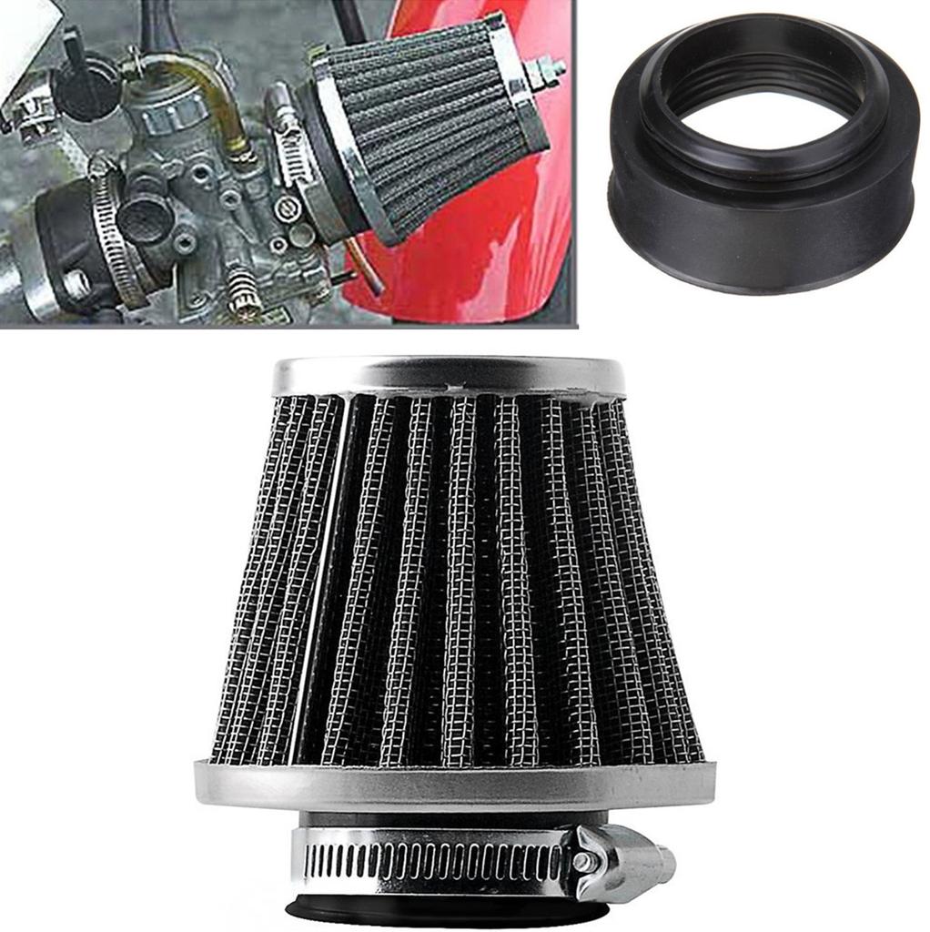 4Pcs 60mm Motorcycle Motor Conical Style with Dual Layer Steel Mesh Air Filter