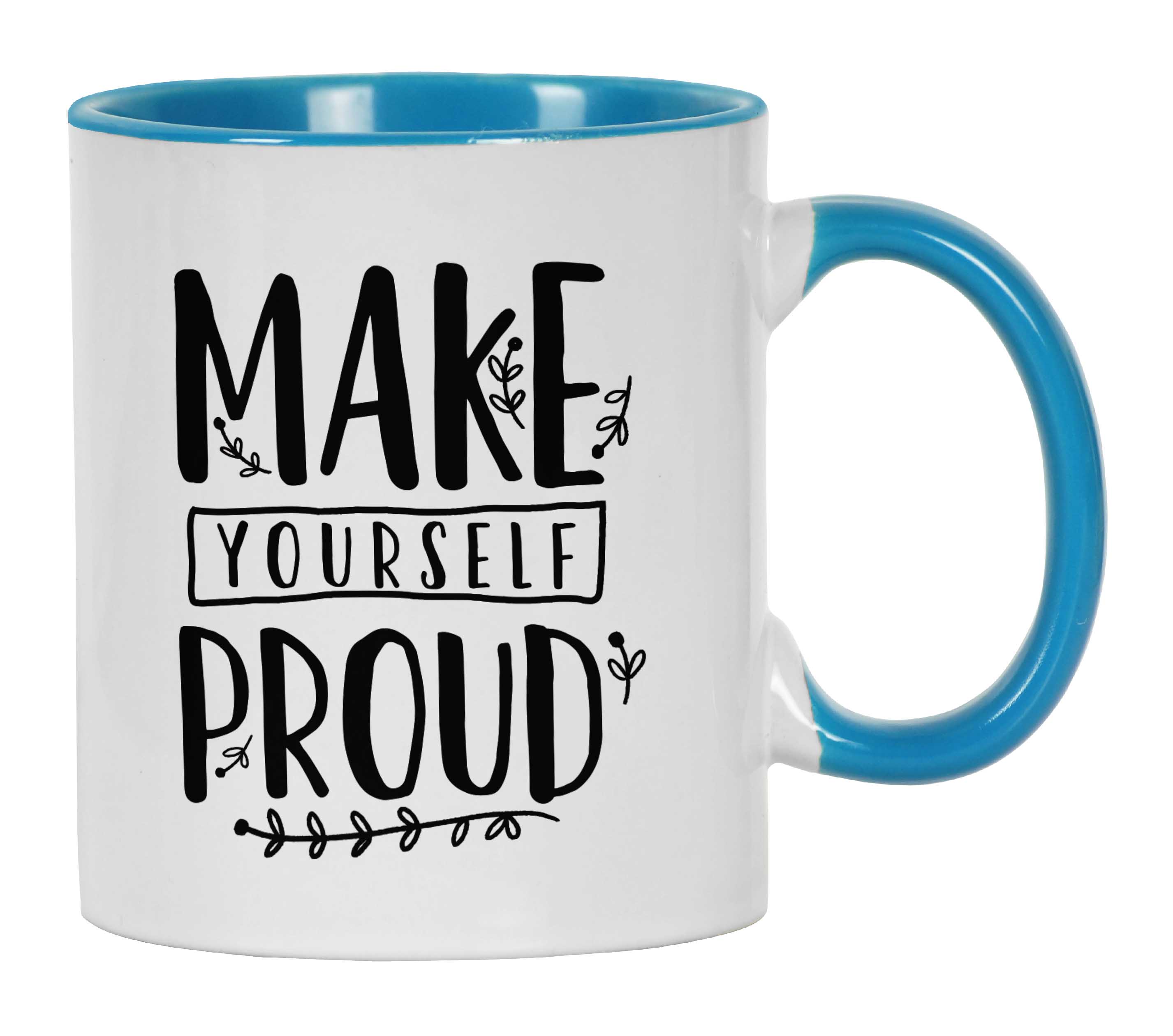 

Inkdotpot Make Yourself Proud 11oz Ceramic Coffee Mug Inspirational Quotes Gift For Employee Boss Coworkers 11oz небо синє кольору