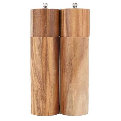 2pcs Wooden Salt and Pepper Grinder Adjustable Manual Salt Grinder Acacia Wood Pepper Shaker with Ceramic Core for Kitchen Picni