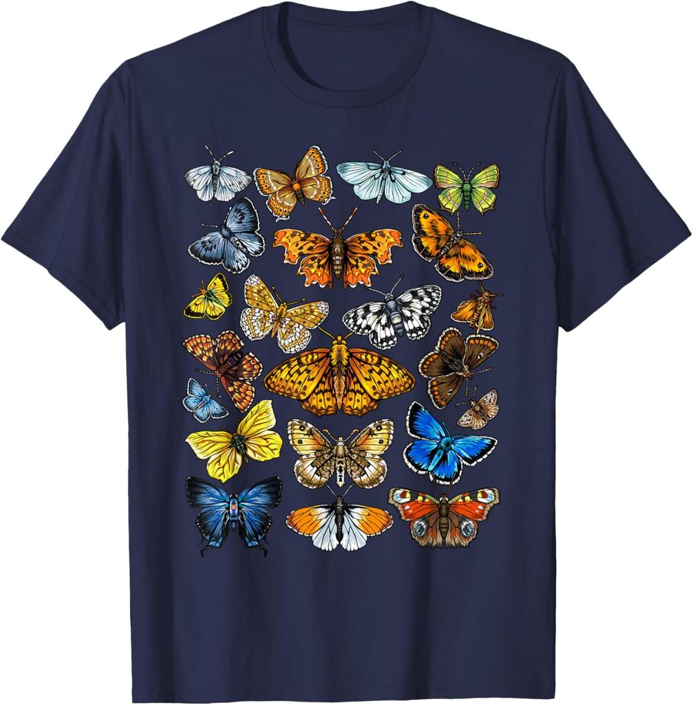 Butterfly Collection Graphic Tee Men Women Casual Short Sleeve Crewneck T-Shirt