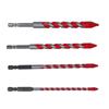 4Pcs Eccentric Twist Drill Bit Set 150mm 6.35mm Hex Shank Drill Bit Set for Concrete Masonry Glass