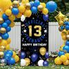 Vicycaty Happy 13th Birthday Decorations for Boys Girls, 13th Birthday Banner Backdrop, Fabric 13 Official Teenager Party Yard Sign Photo Props Door