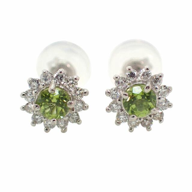 

[Новинка] Серьги с бриллиантами Pt900 Peridot [f6-2]