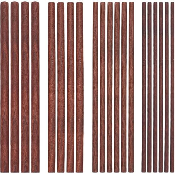 OLYCRFAT 32Pcs 4 Size Walnut Dowel Rods 6 Inch Long Dowel Rods Wood Sticks 2.7/4/4.5/5.8mm Dia Unfinished Round Sticks Wooden Carving Blocks for