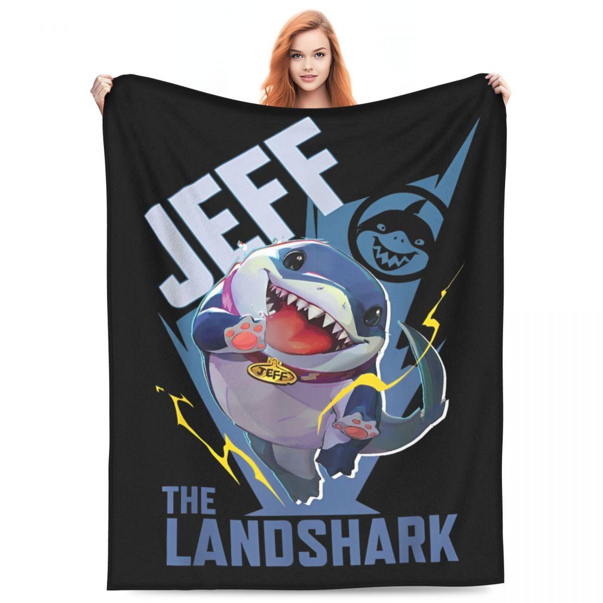 Marvel-Rivals PVP Джефф Акула-Землерой Одеяло Gamerverse Супергерой Фланелевое Плед для Кровати Дивана Мягкое Теплое Портативное Ковровое Покрытие 30x40in