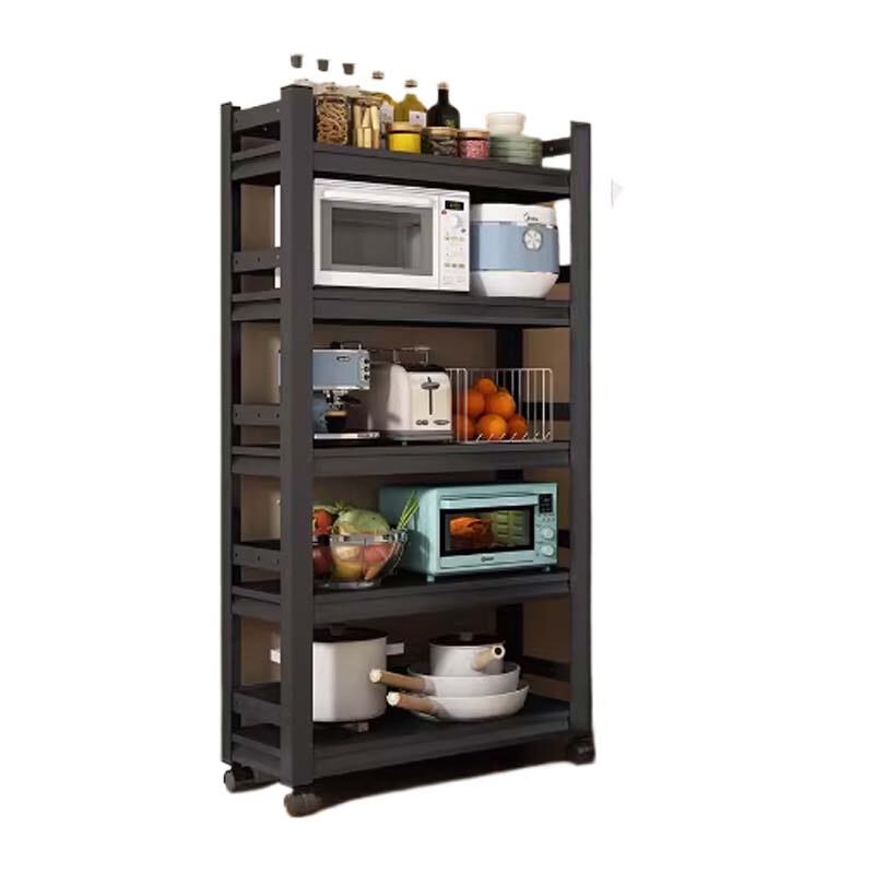 Modern 5-Tier Carbon Steel Floor-Standing Kitchen Storage Rack