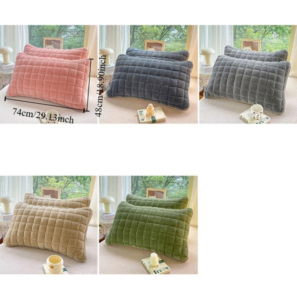 Warm Plaid Pillowcase Thickened Pillow Cover Modern Cushion Cover  Bedroom