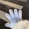 Kawaii Bow Warm Gloves Thickened Cycling Gloves Korean Style Knitted Knitting Wool Gloves