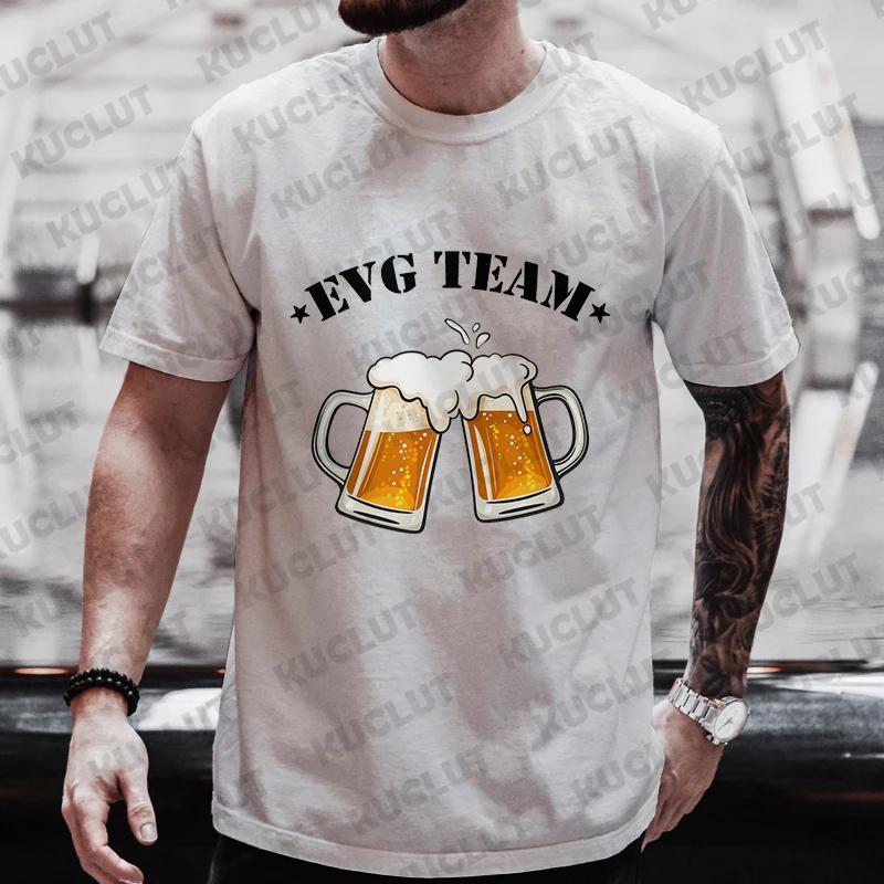 Französische Herren Groom Squad Evg Team Trauzeuge T-Shirt Mode Bier Grafik Y2k Tops Single Abschied Hochzeit Junggesellenabschied Hirschparty T-Shirts