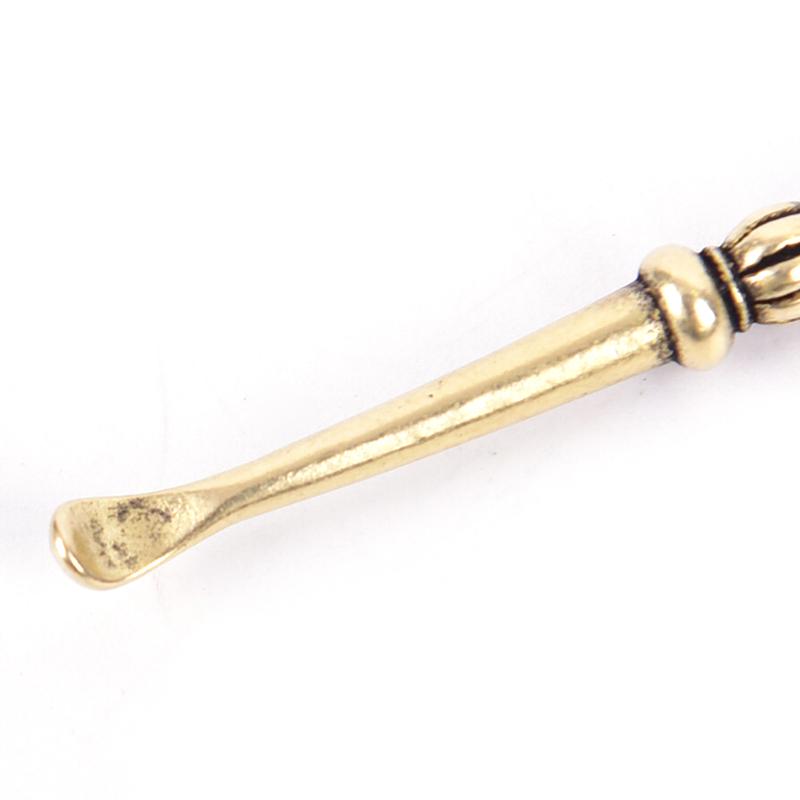 Pulitore per Orecchie Ottone Donne Nude Rimuovi Cerume Cucchiaino Portachiavi Ottone Vintage
