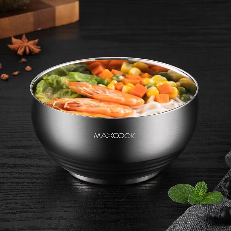 MAXCOOK 304 Stainless Steel Double-Layer Insulated Bowl