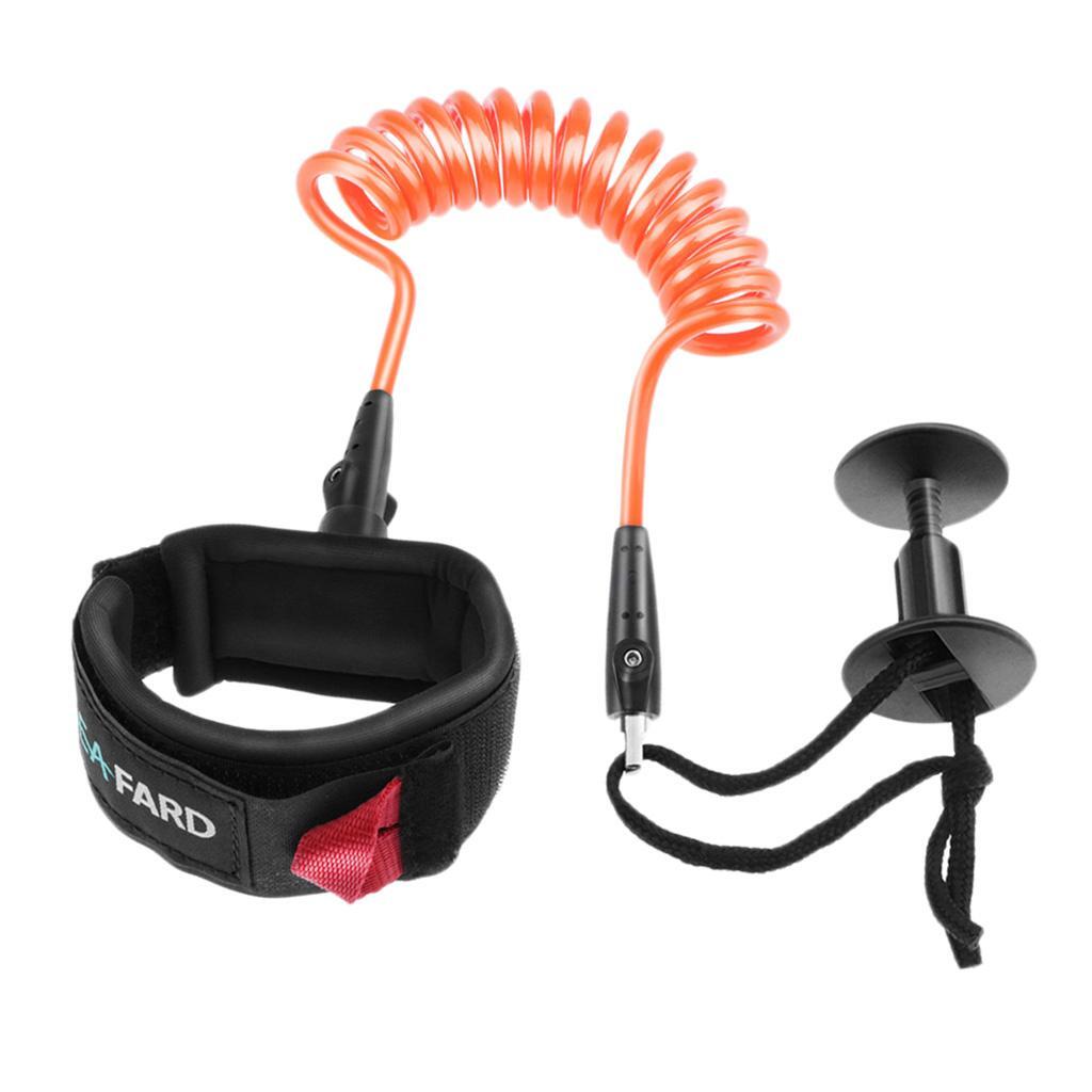 

5ft Surfboard SUP Wrist Leash Leg Rope Coiled Cord Pad Cuff Orange