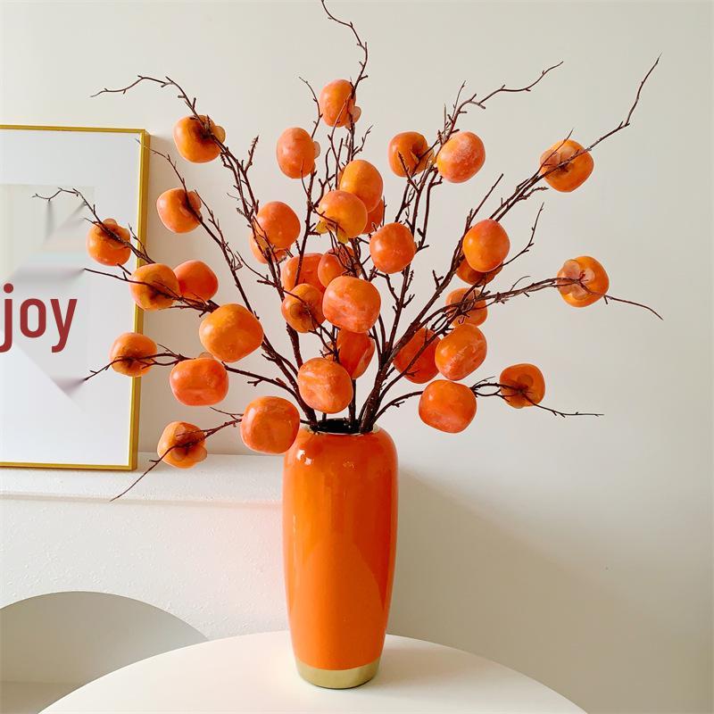 Persimmon Fruit Flower Arrangement: New Year's Dried Floral Decoration