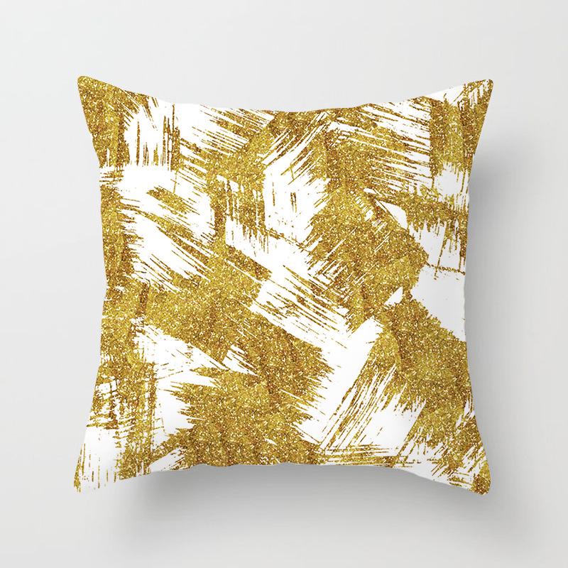 Ins Nordic Style Home Soft Decoration Gold Sofa Pillowcase Digital Printing Office Cushion Cover Pillowcase