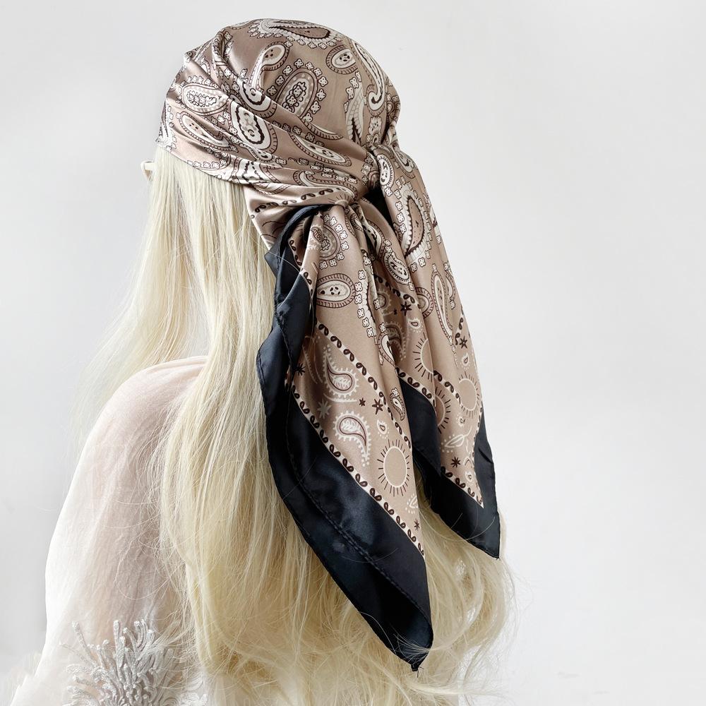 New Silk Scarf Ladies Cashew Printed Wrap Scarf Satin Scarf Satin Scarf Satin Large Square Scarf Shawl