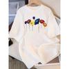 Cute Fun Printed Short Sleeve T-Shirt for Women Summer New Round Neck Pullover Top Summer