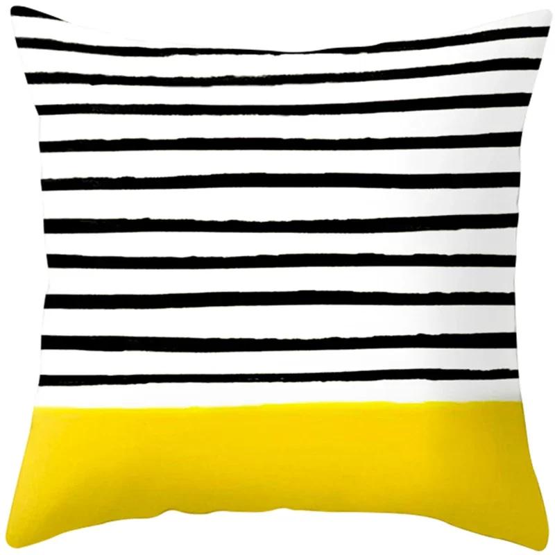 Summer Yellow Pineapple Leaf Print Pillow Case Home Decor 100% Polyester Throw Pillow Cover for Sofa Funda Cojin 45*45 Cushions