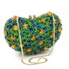 Luxury Crystal Evening Bag Heart Shape Elegant Diamond Clutch Bag Rhinestone White/Gold Diamond Bridal Crystal Purse For Women