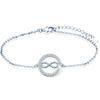 Silver Celebrity Infinity Bracelet with Cubic Zirconia Gift for Anniversaries - 925 Silver