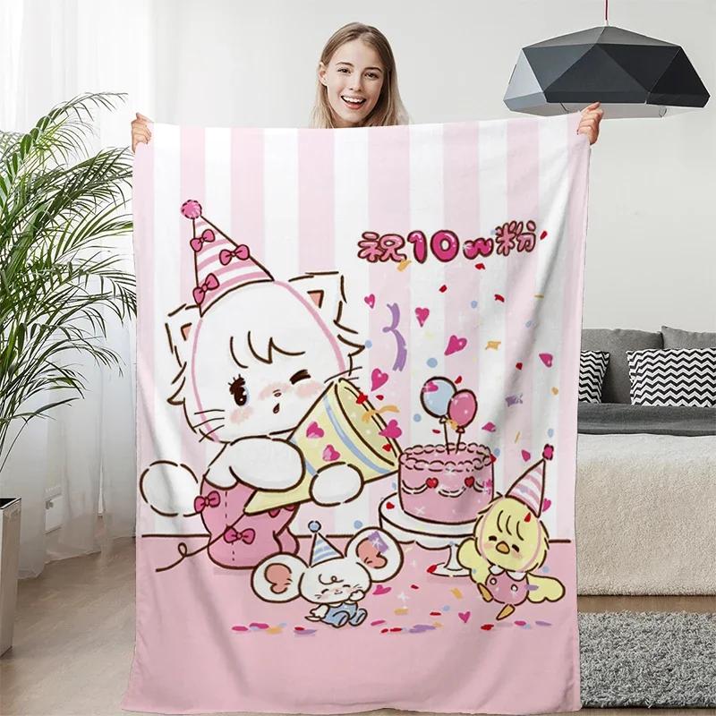 Fleece Blanket Sofa M-Mikkos Cute Warm Knee Bed Camping Custom Nap Fluffy Soft Blankets for Winter King Size Microfiber Bedding