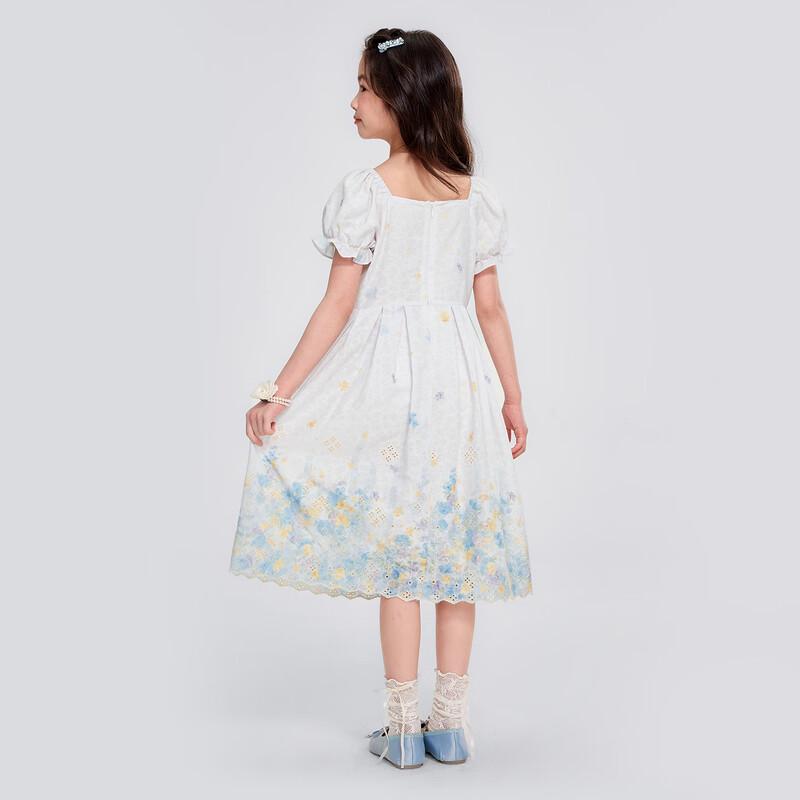 Girls' Summer Floral Puff Sleeve Princess Dress