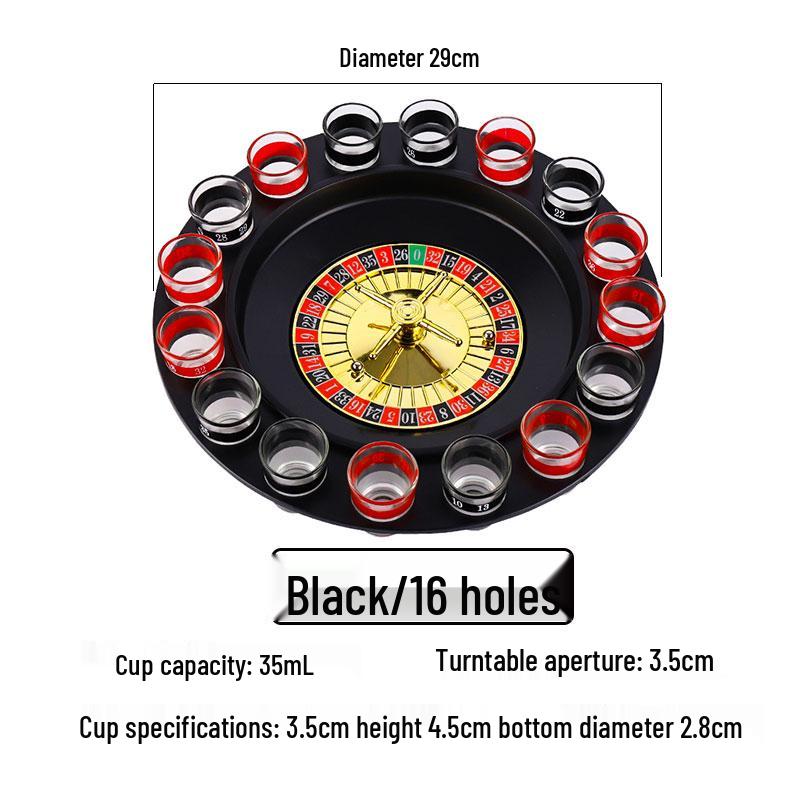 

Russian Roulette Drinking Game Turntable with Wine Glasses – Bar Entertainment and Atmosphere Booster чорний