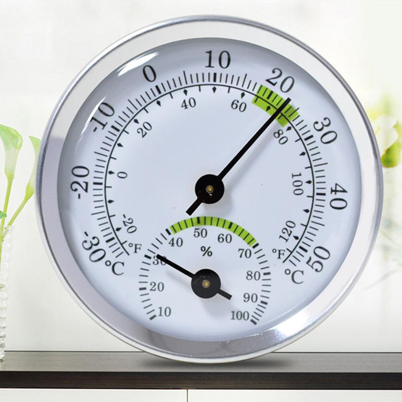 Home Indoor Thermometer Mini Electronic Hygrometer Pointer Type Thermometer and Hygrometer Golden Thermometer and Hygrometer