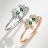 Premium Emerald Daisy Sunflower Bracelet Open Jewelry