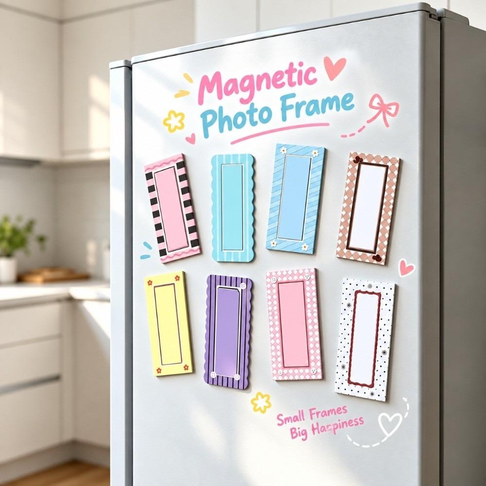 Clear Display Window Magnetic Photo Frame Full Magnetic Backing Desk Picture Holder Office