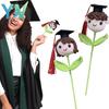 1-10PCS Cute Crochet Bouquet Graduation Cap Handmade Knitted Flower for Boys Girls Teacher School Gift Party Home Decor