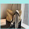 Stylish And Versatile Large Capacity Woven Straw Tote Bag For Women With Silk Scarf