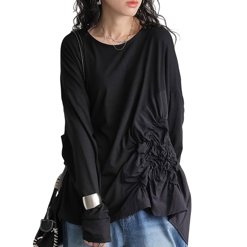 

[antiqua] [Antica] shirring tops cut and sew ladies PA-03700 Onesize 05 black