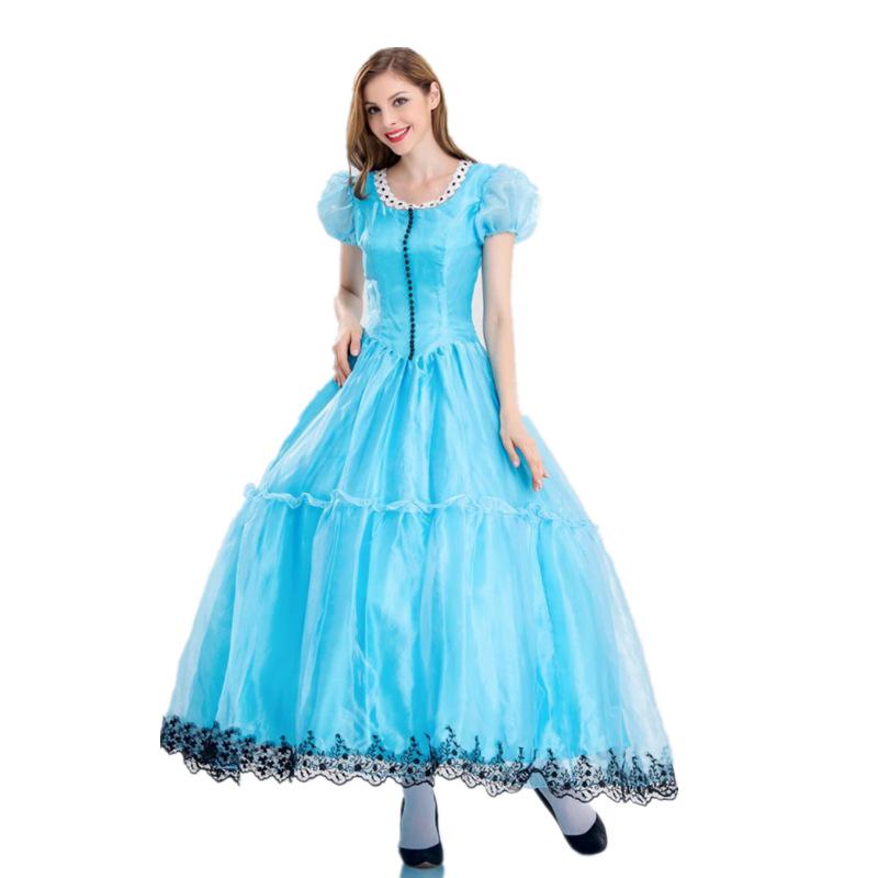 2025 Enchanting Halloween Blue Fairytale Princess Costume Outfit