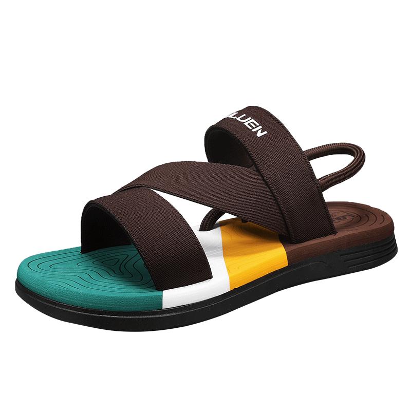 

Slippers man summer ankle wrap shoes slip-resistant slide sandals summer male slippers beach Water Shoes Zapatillas Hombre Blue 39 коричневий