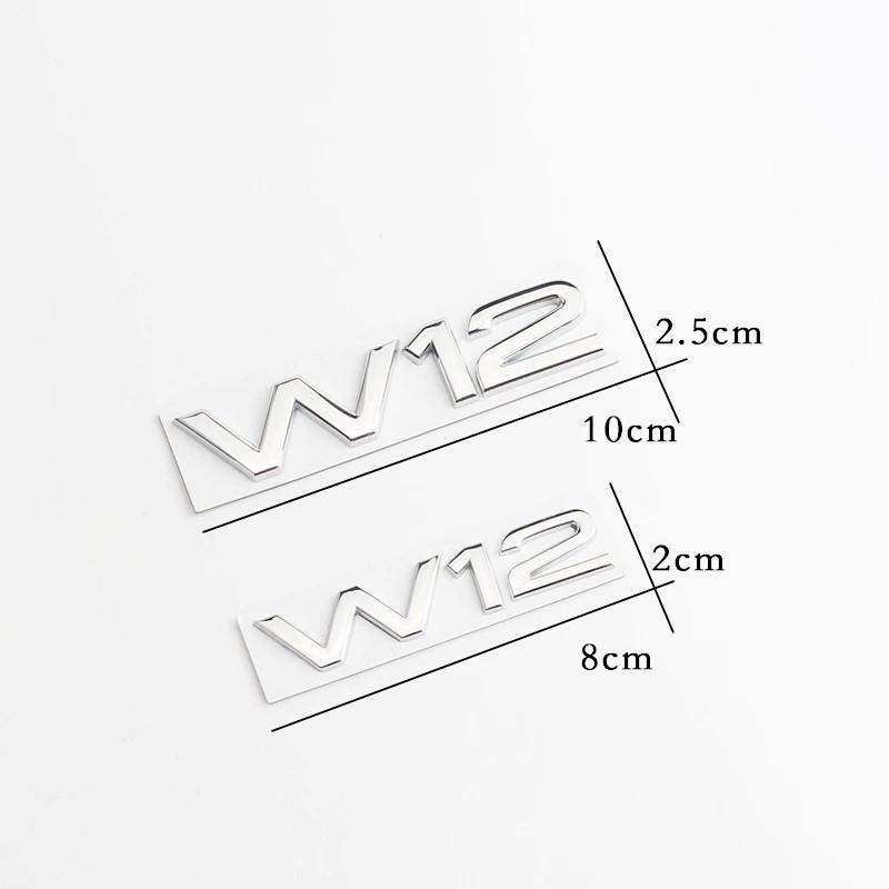3D Metal Chrome Black W12 Logo Letters Decal Car Fender Trunk Badge For A8 D3 S8 A8L Q7 W12 Emblem Sticker Accessories