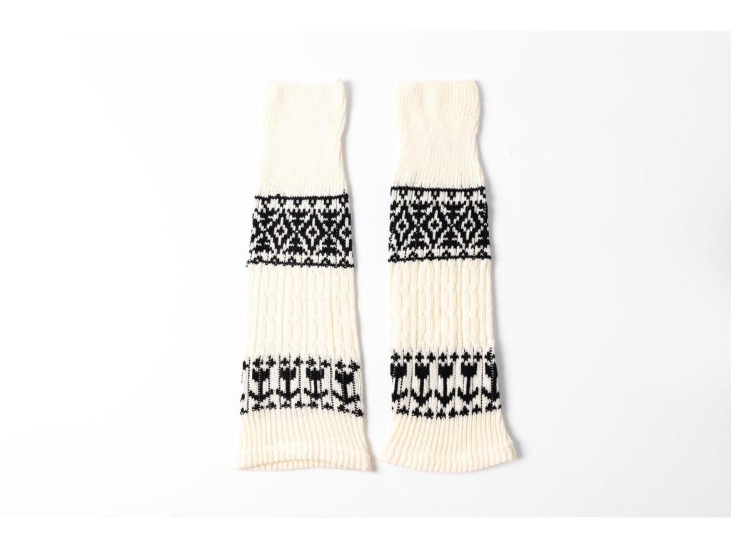 Retro Fair Isle Knit Leg Warmers: Chunky, Slimming Knee-High Socks for Autumn/Winter